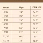 Flying Monkey Women's Jeans Size Chart